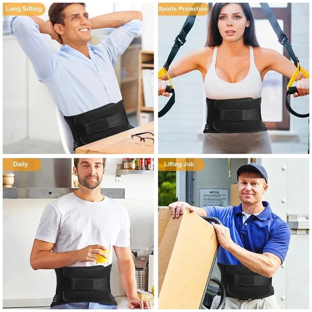 Double Pull Adjustable Lumbar Support Belt for Back Pain