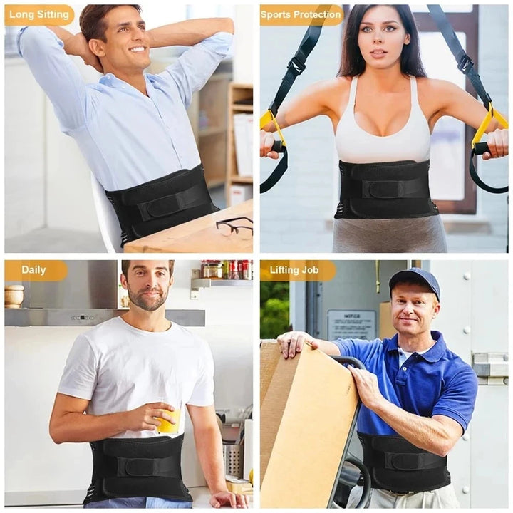 Double Pull Adjustable Lumbar Support Belt for Back Pain