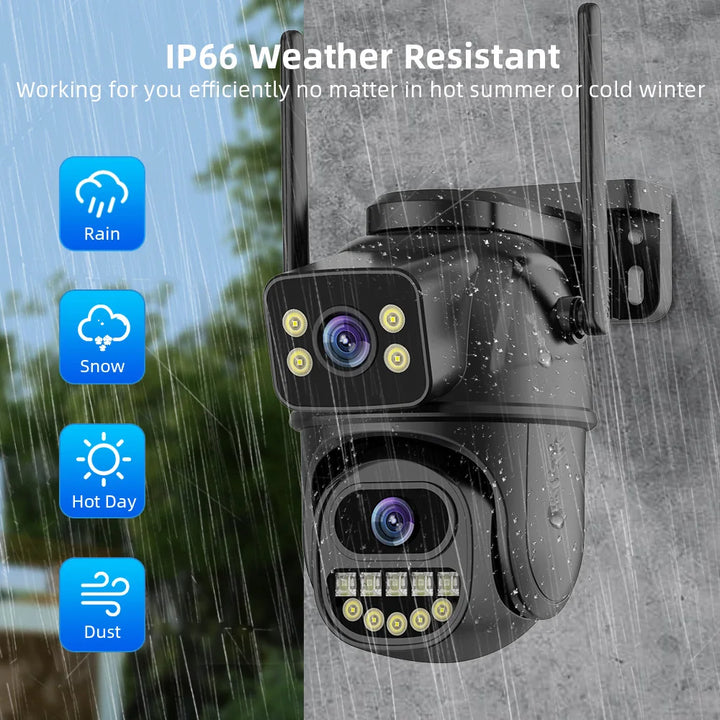 8MP 4K PTZ WiFi Camera – Dual Lens & Dual Screen