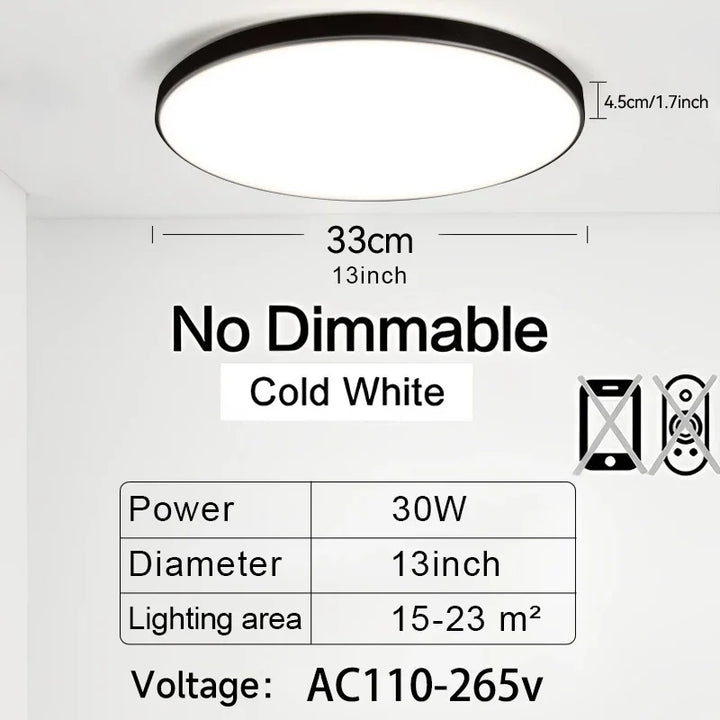 50W LED Ceiling Light – Dimmable Panel with Remote