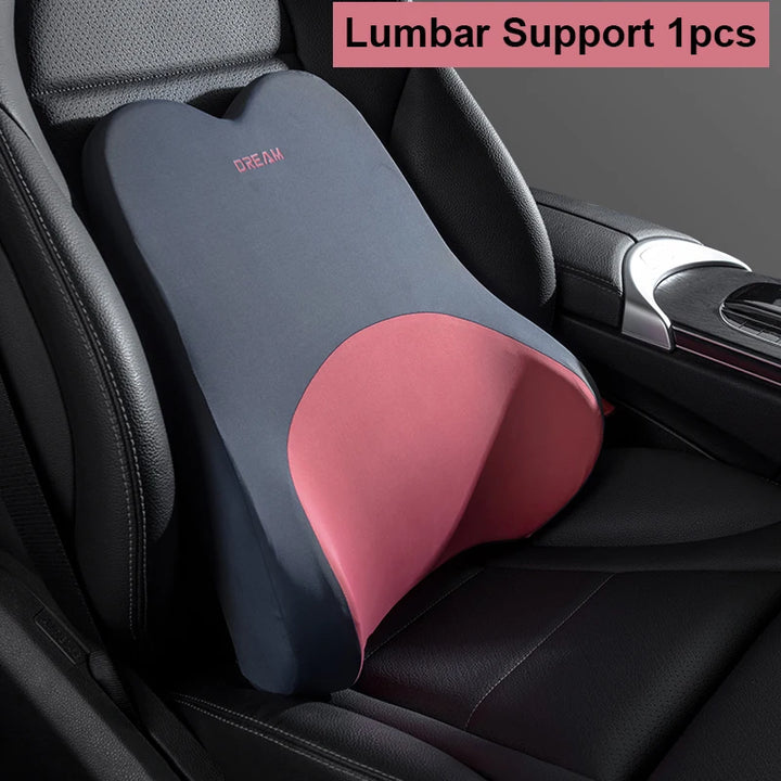 Car Lumbar Support Pillow with Memory Foam Comfort