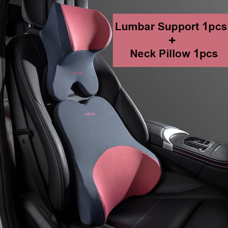 Car Lumbar Support Pillow with Memory Foam Comfort