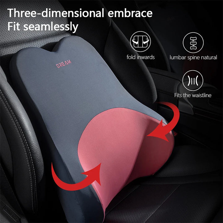 Car Lumbar Support Pillow with Memory Foam Comfort