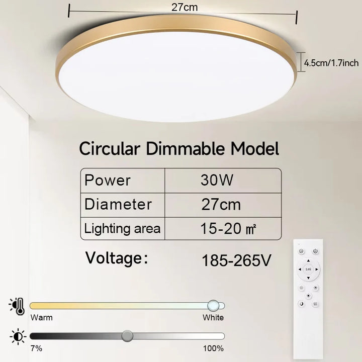 50W LED Ceiling Light – Dimmable Panel with Remote