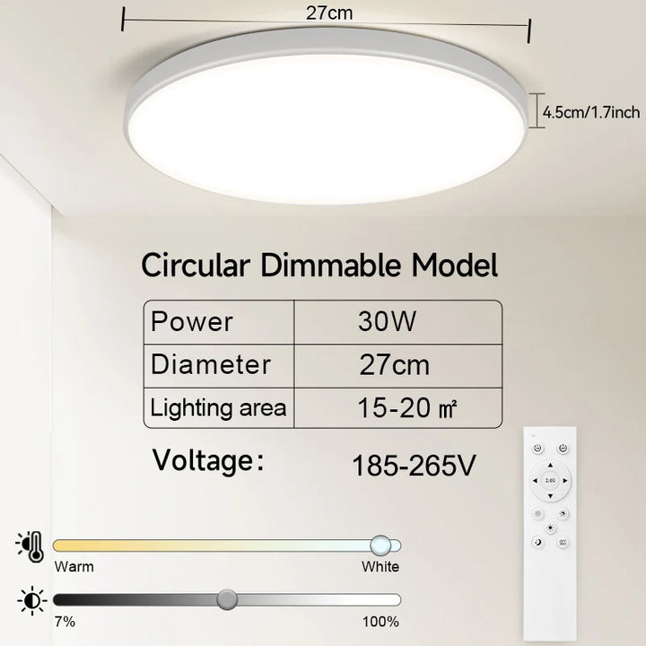 50W LED Ceiling Light – Dimmable Panel with Remote