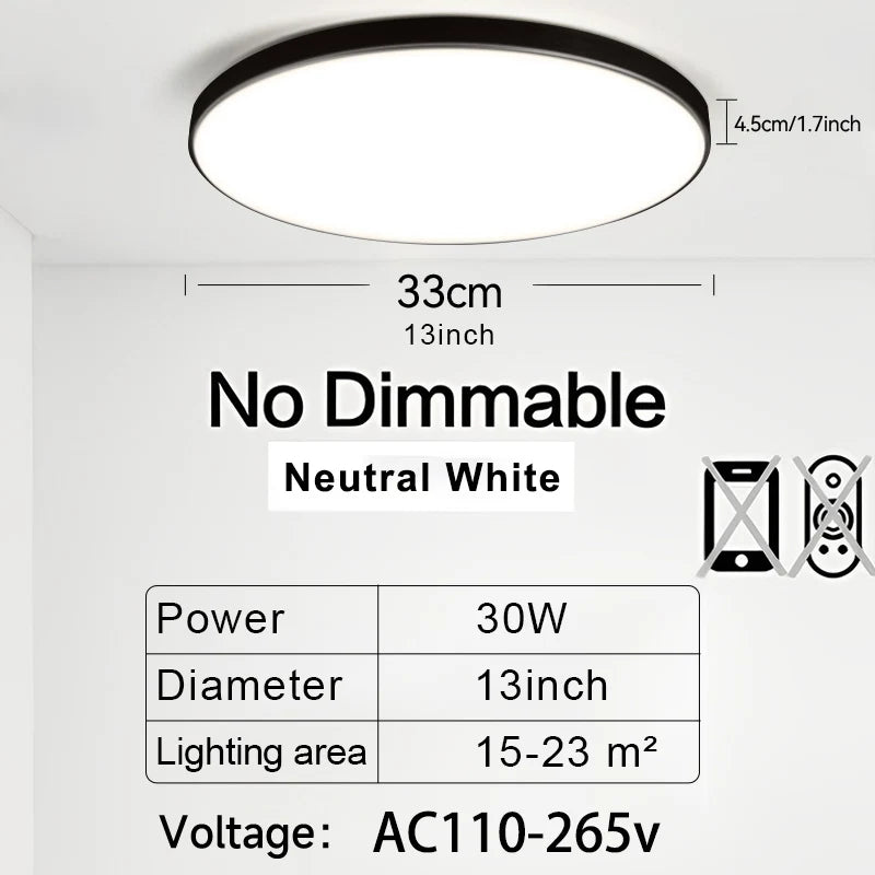 50W LED Ceiling Light – Dimmable Panel with Remote
