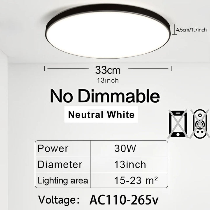 50W LED Ceiling Light – Dimmable Panel with Remote