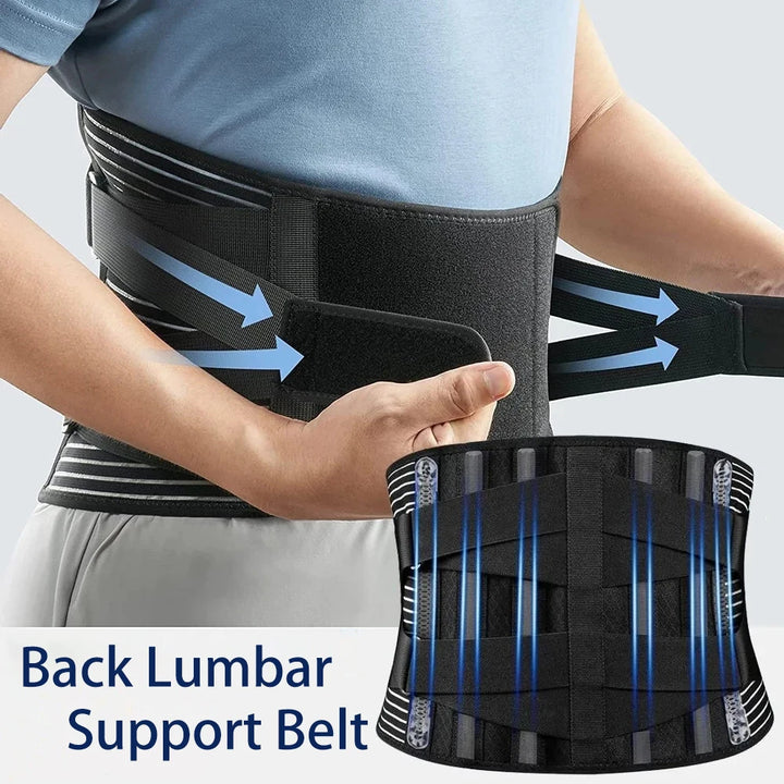 Double Pull Adjustable Lumbar Support Belt for Back Pain