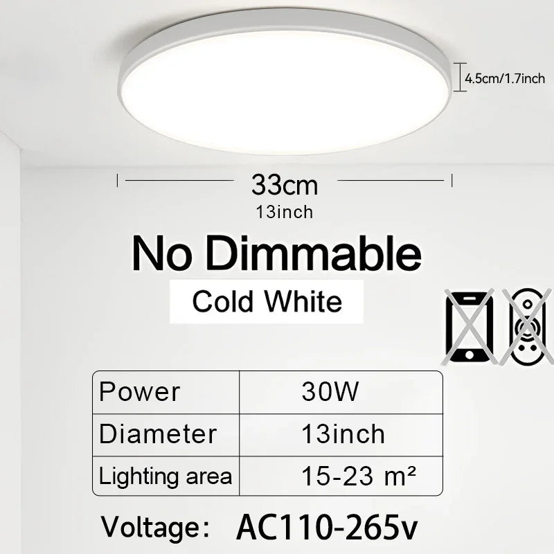 50W LED Ceiling Light – Dimmable Panel with Remote