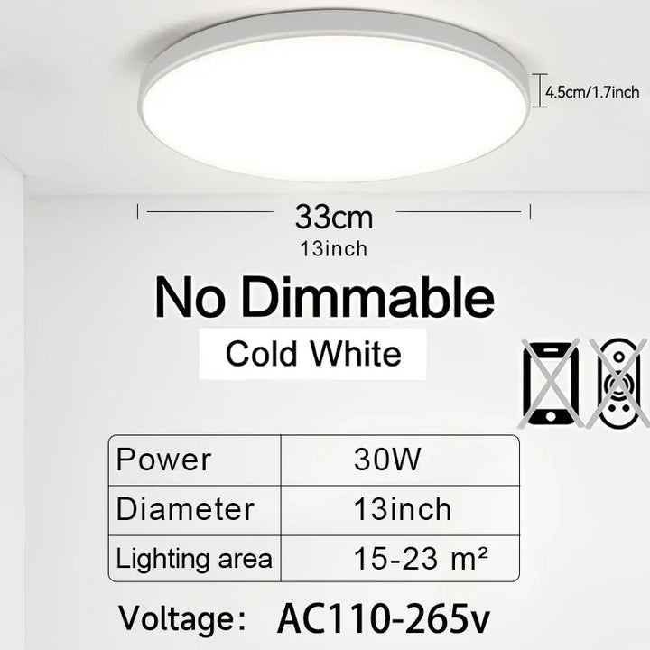 50W LED Ceiling Light – Dimmable Panel with Remote