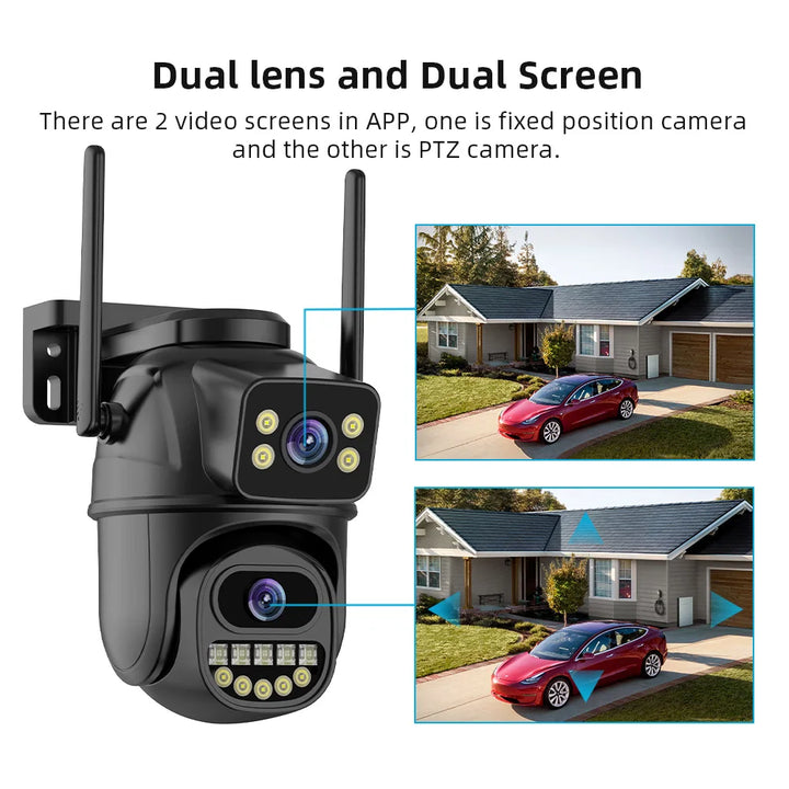 8MP 4K PTZ WiFi Camera – Dual Lens & Dual Screen