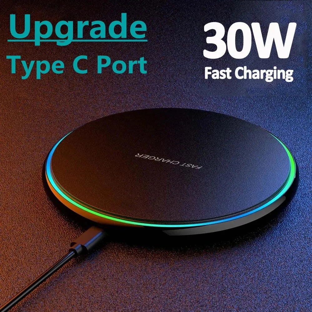 30W Fast Wireless Charger for iPhone & Samsung