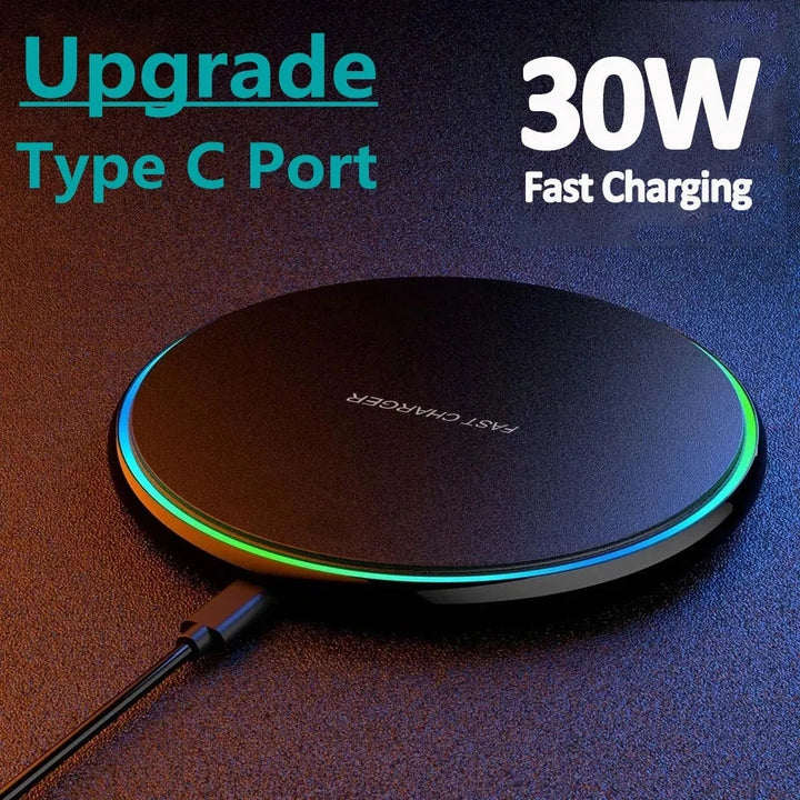 30W Fast Wireless Charger for iPhone & Samsung