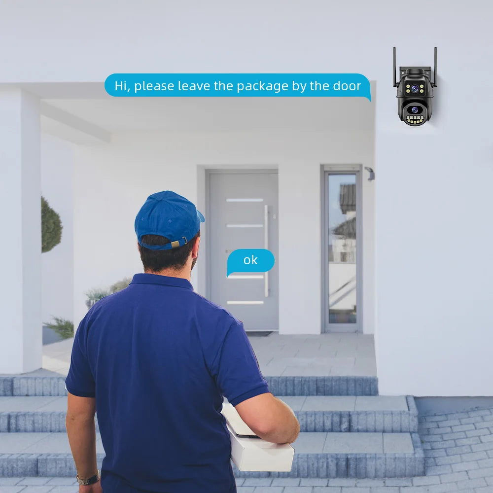 8MP 4K PTZ WiFi Camera – Dual Lens & Dual Screen